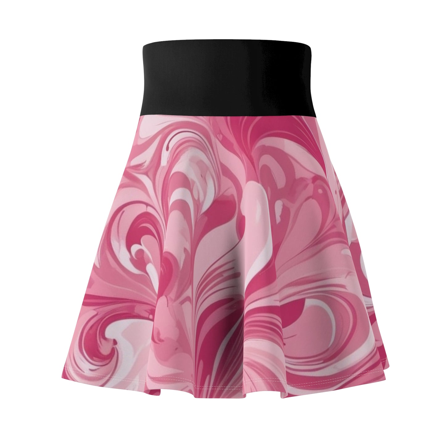 Women's AOP Skater Skirt with Marbled Pink Design | Trendy Casual Wear, Spring Fashion, Dance Outfits, Everyday Comfort