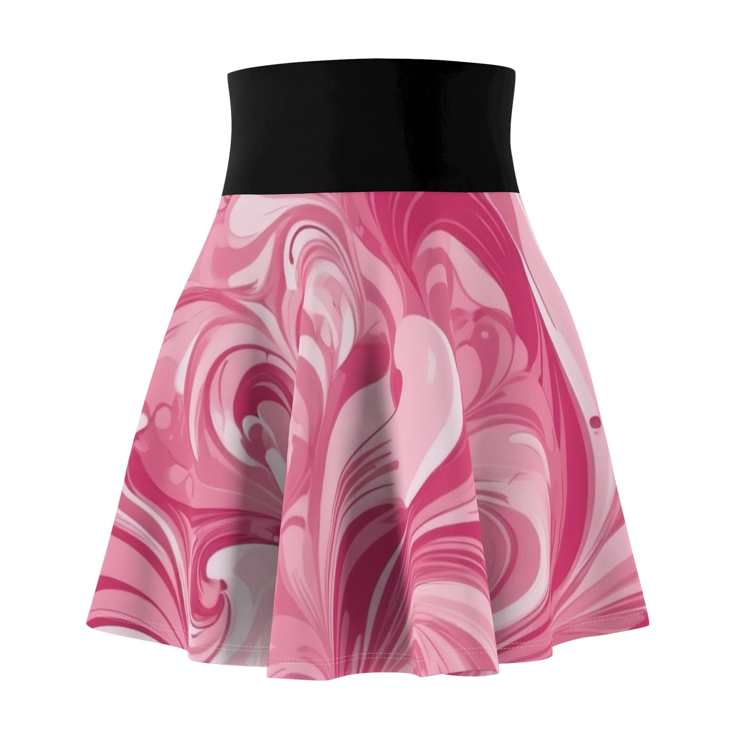 Women's AOP Skater Skirt with Marbled Pink Design | Trendy Casual Wear, Spring Fashion, Dance Outfits, Everyday Comfort