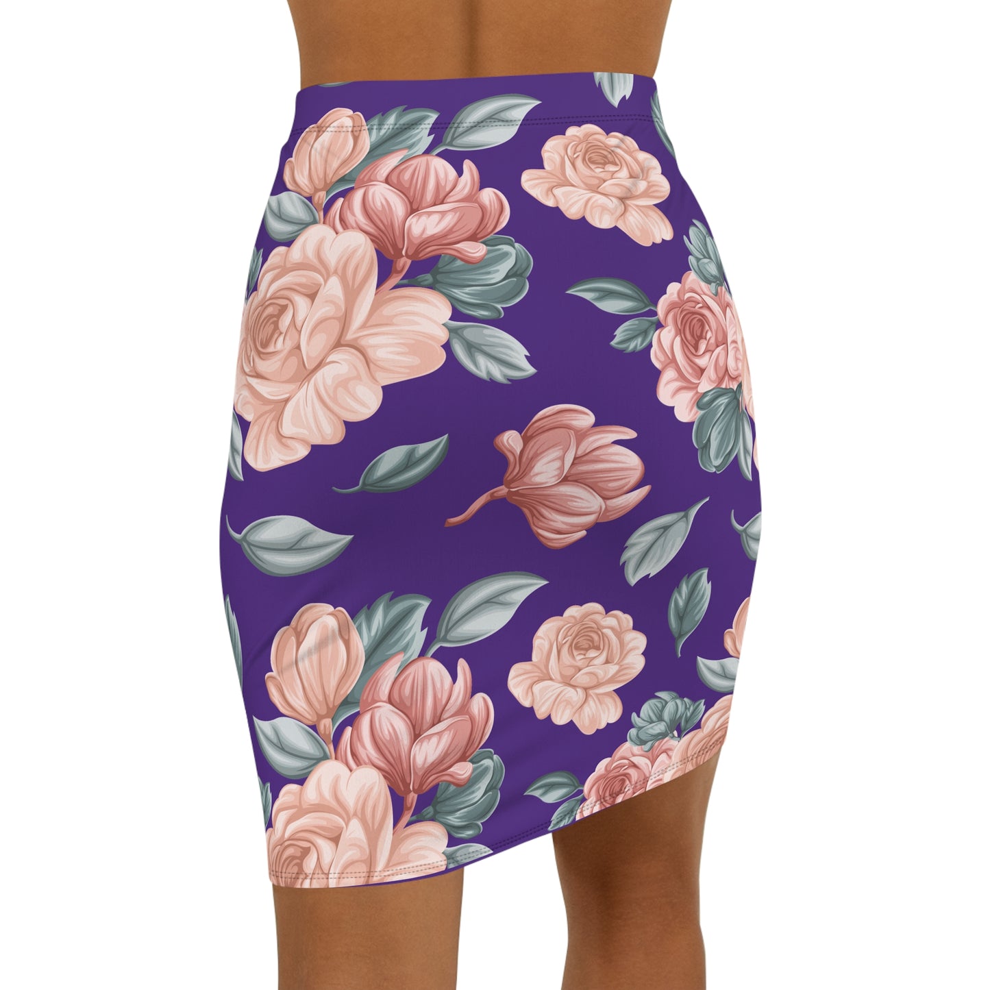 Floral Print Midi Pencil Elegant Women's Skirt