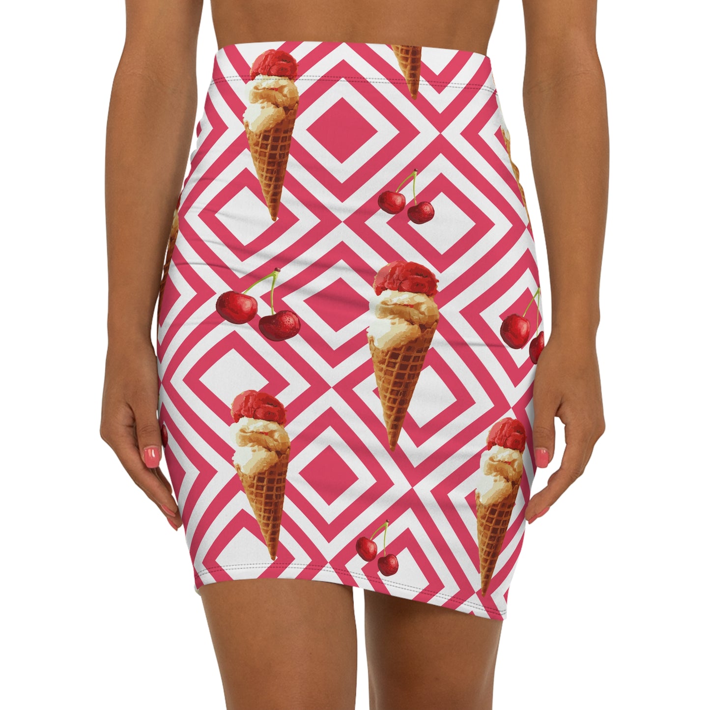 Ice Cream Cone Pencil Skirt, Fun Summer Fashion.