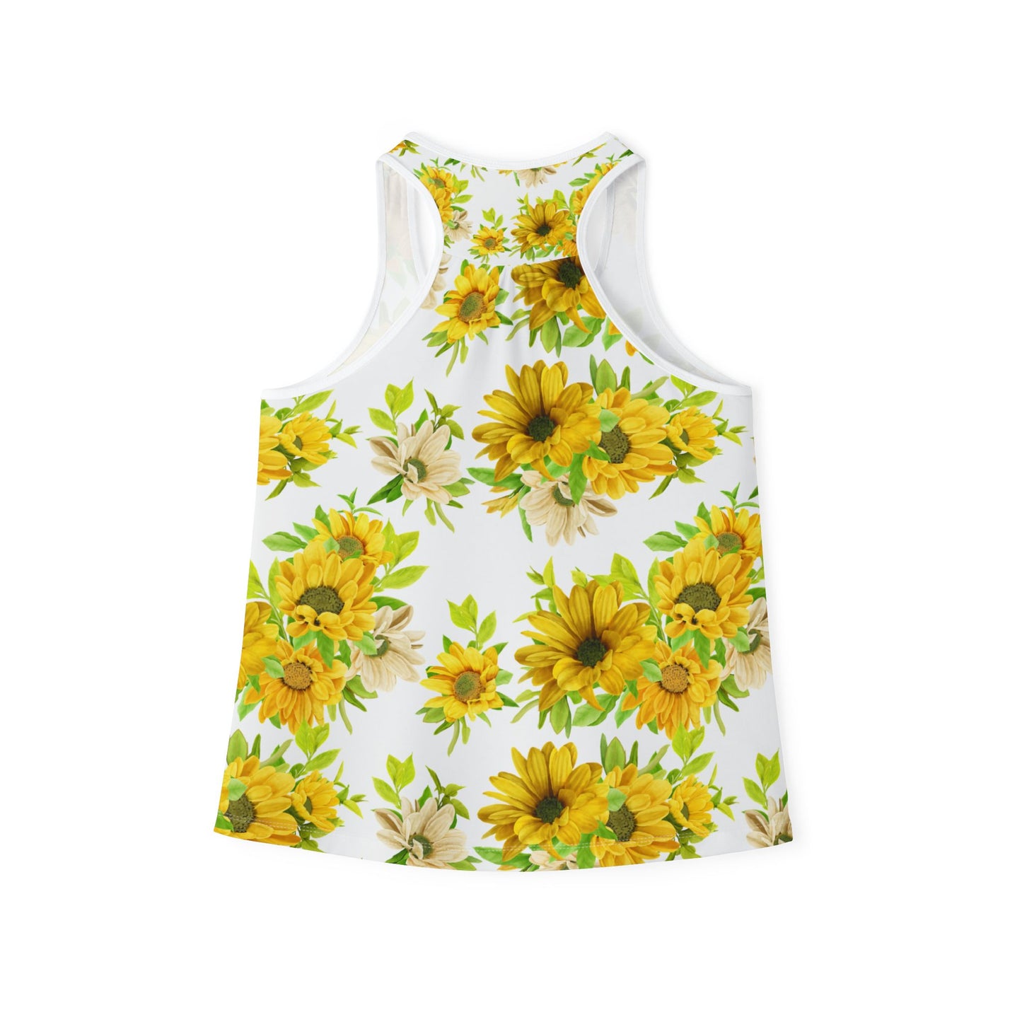 Sunflower Women's Tank Top, Floral Summer Top, Boho Chic Sleeveless Shirt, Beach Wear, Gift for Her