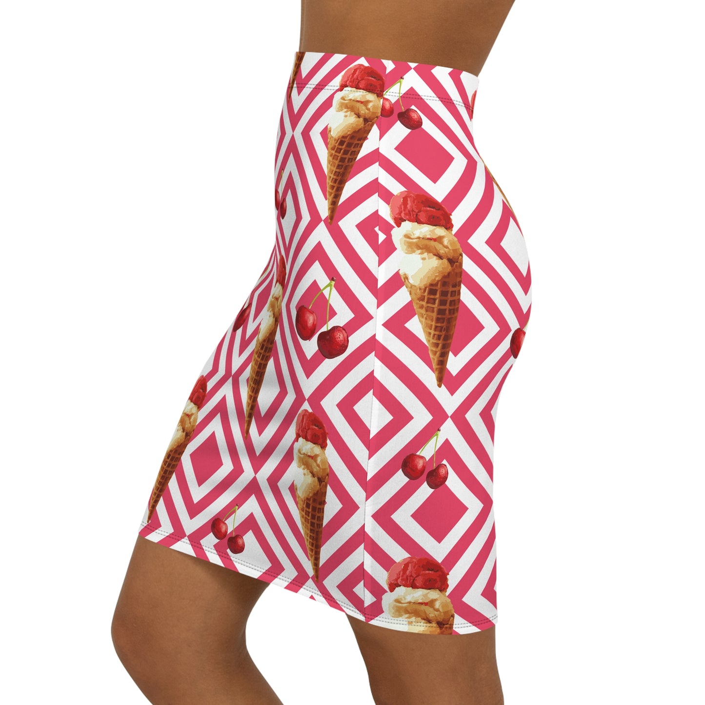Ice Cream Cone Pencil Skirt, Fun Summer Fashion.