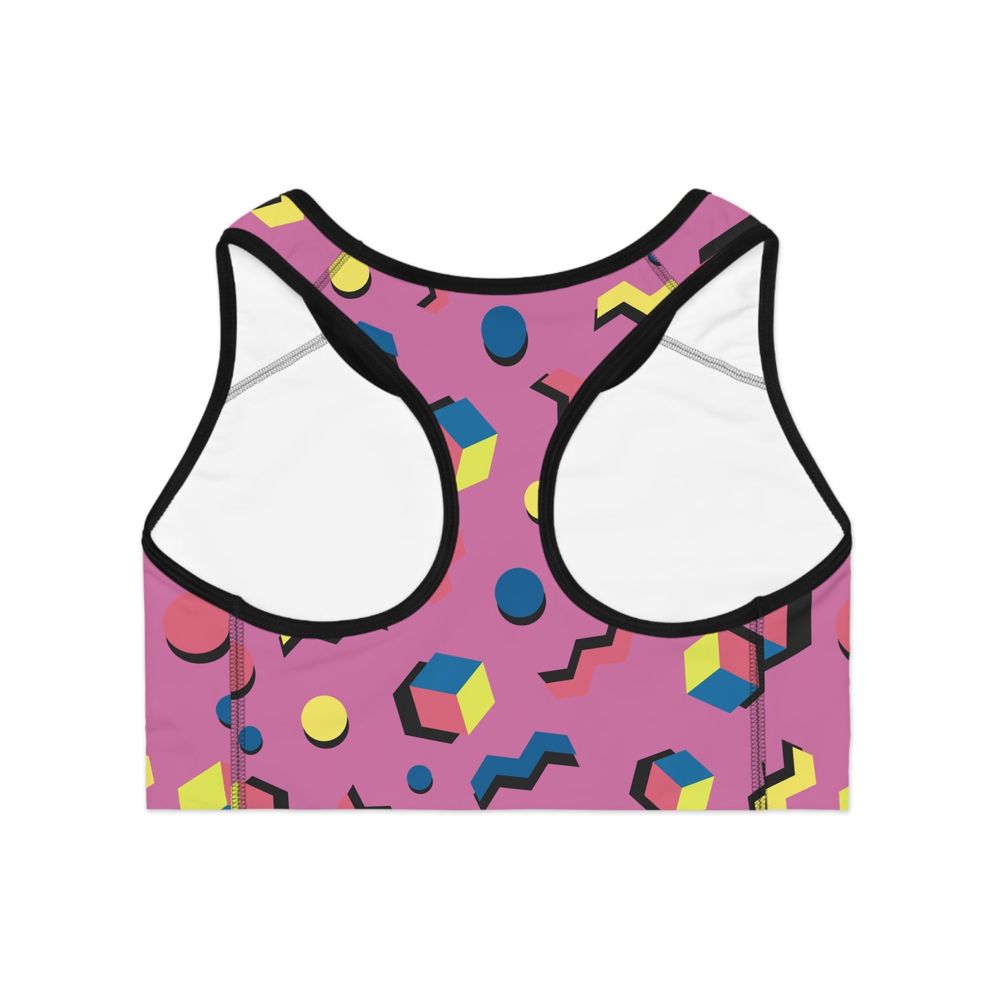 Vibrant Abstract Sports Bra - Colorful Workout Top.