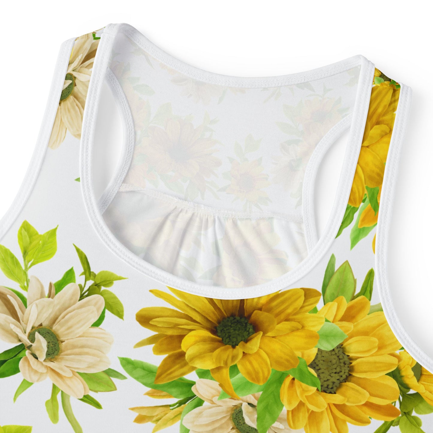 Sunflower Women's Tank Top, Floral Summer Top, Boho Chic Sleeveless Shirt, Beach Wear, Gift for Her