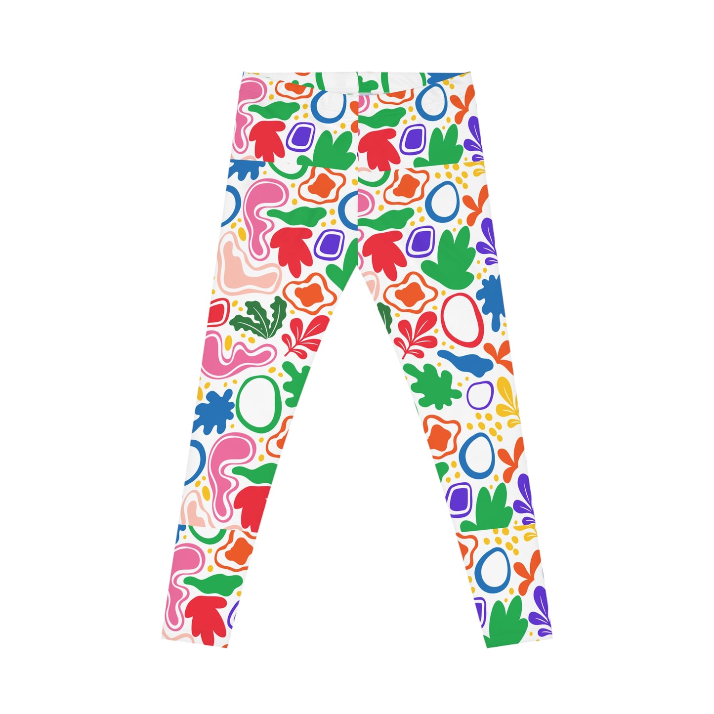 Vibrant Floral Women's Leggings, Casual Wear for Spring, Fitness, Yoga, Travel, Everyday Style, Colorful Activewear
