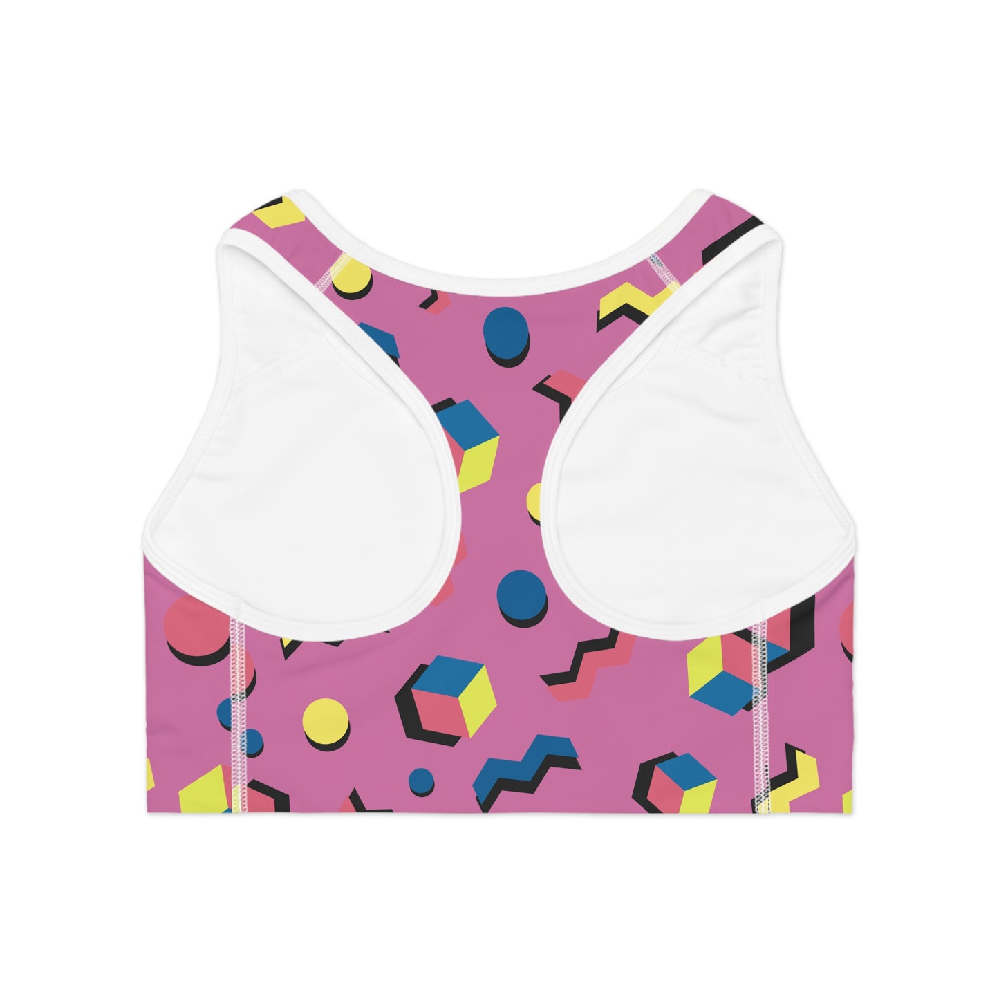 Vibrant Abstract Sports Bra - Colorful Workout Top.
