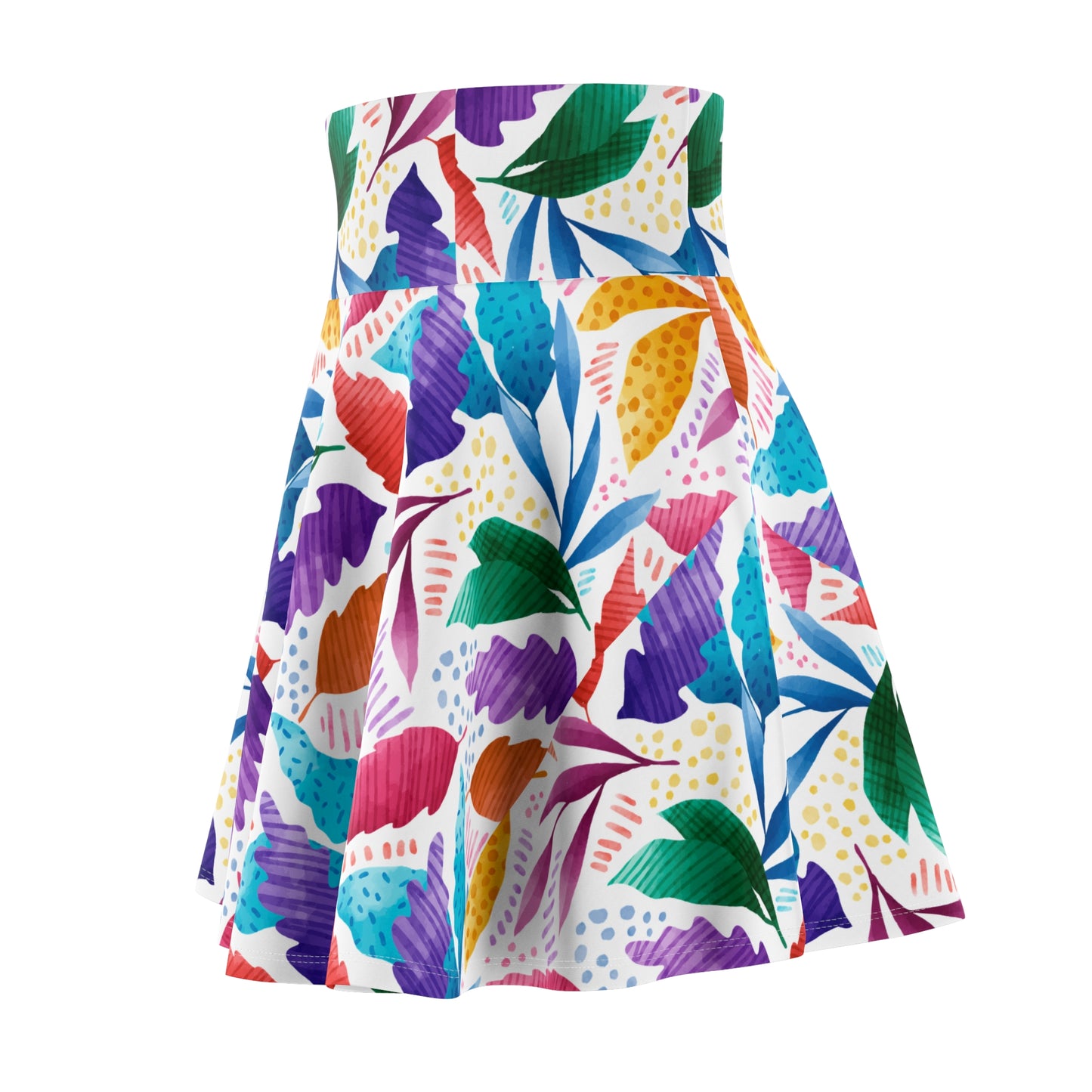 Colorful Women's Skater Skirt, Floral Twirl Skirt, Spring Fashion, Summer Wardrobe Essential, Casual Outing, Festival Wear