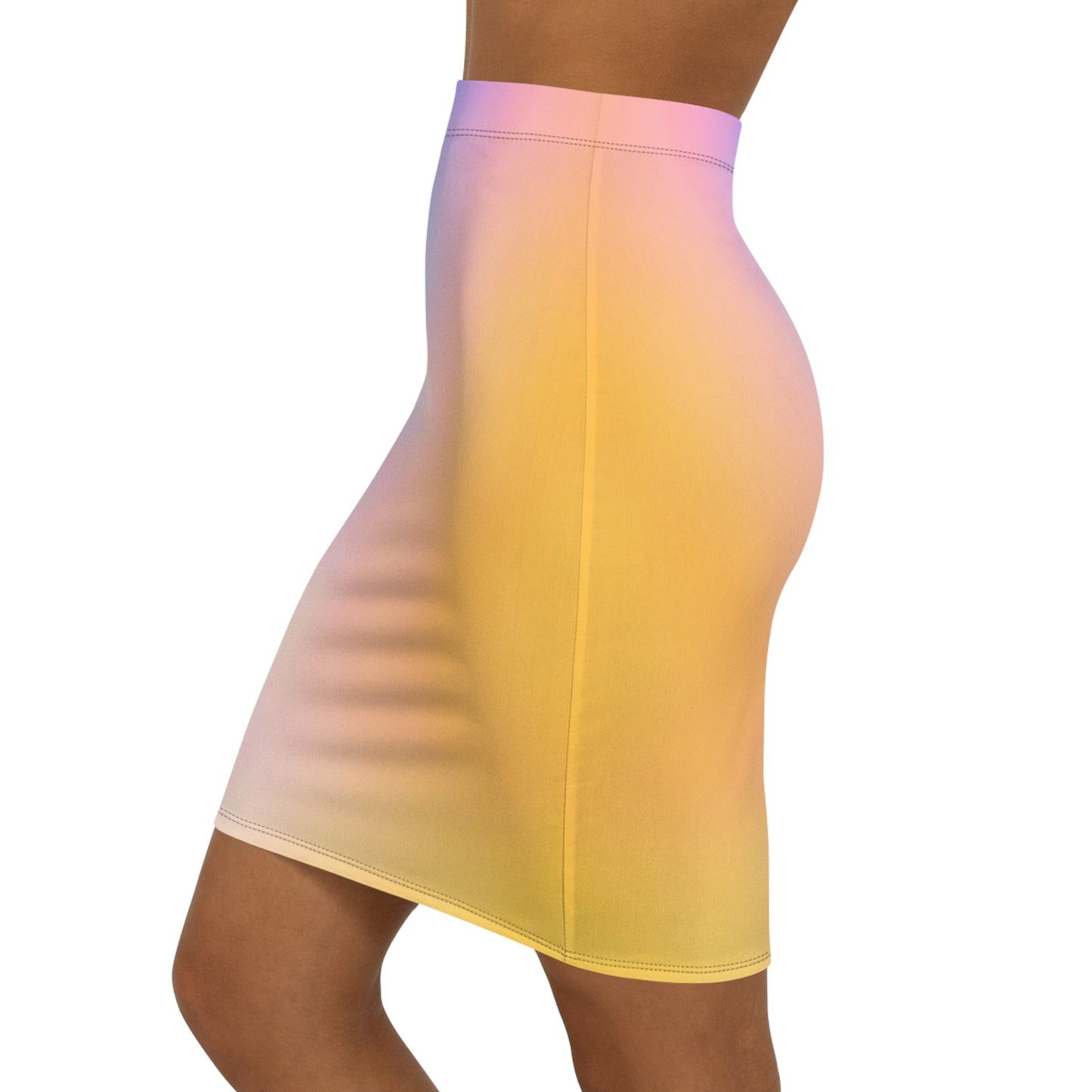 Gradient Glow Women's Mid-Waist Pencil Skirt