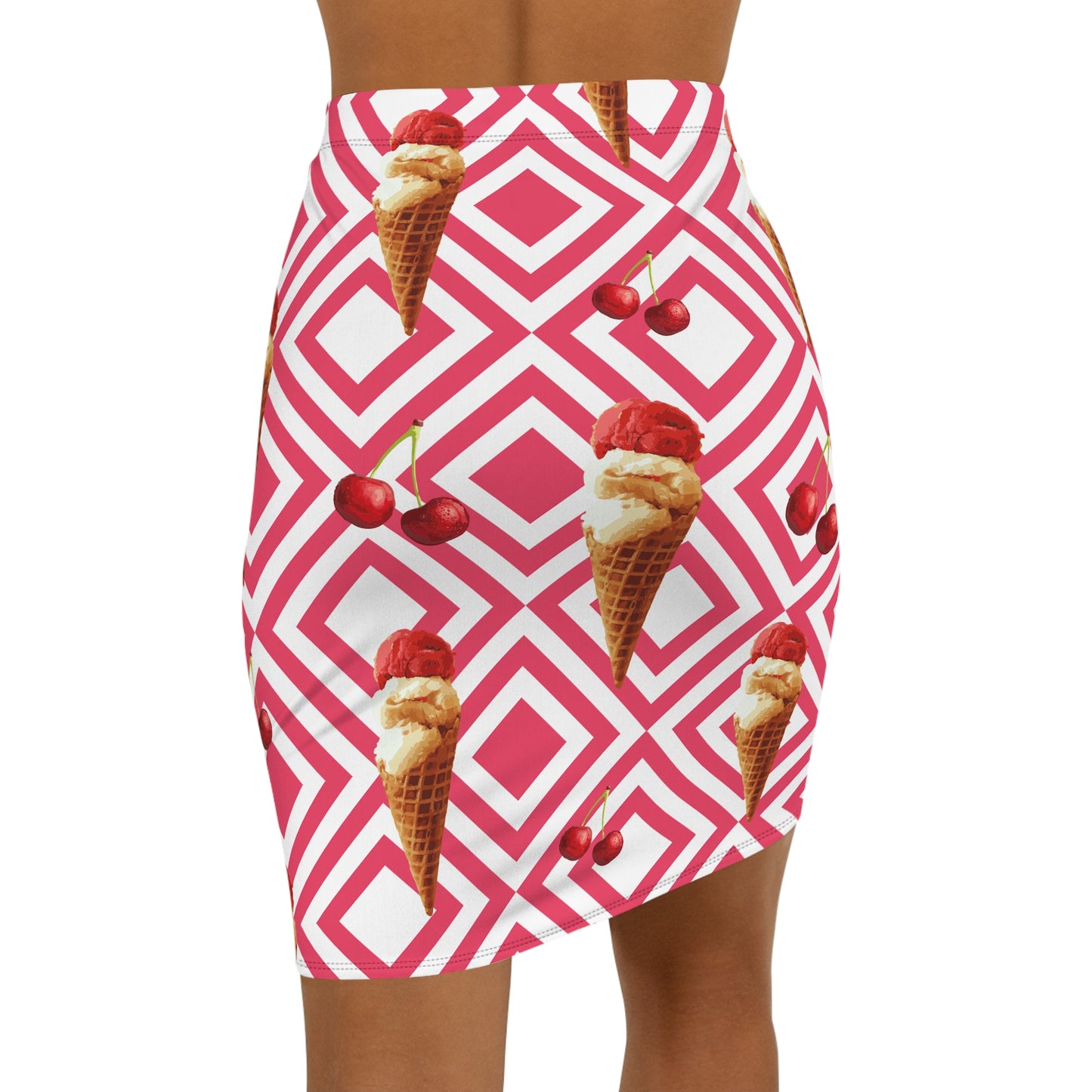 Ice Cream Cone Pencil Skirt, Fun Summer Fashion.