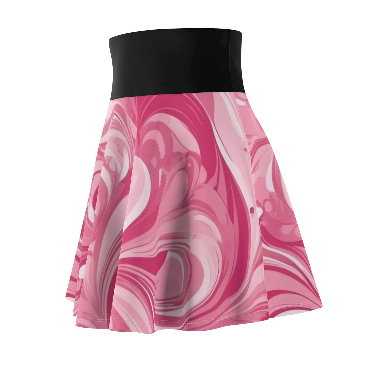 Women's AOP Skater Skirt with Marbled Pink Design | Trendy Casual Wear, Spring Fashion, Dance Outfits, Everyday Comfort