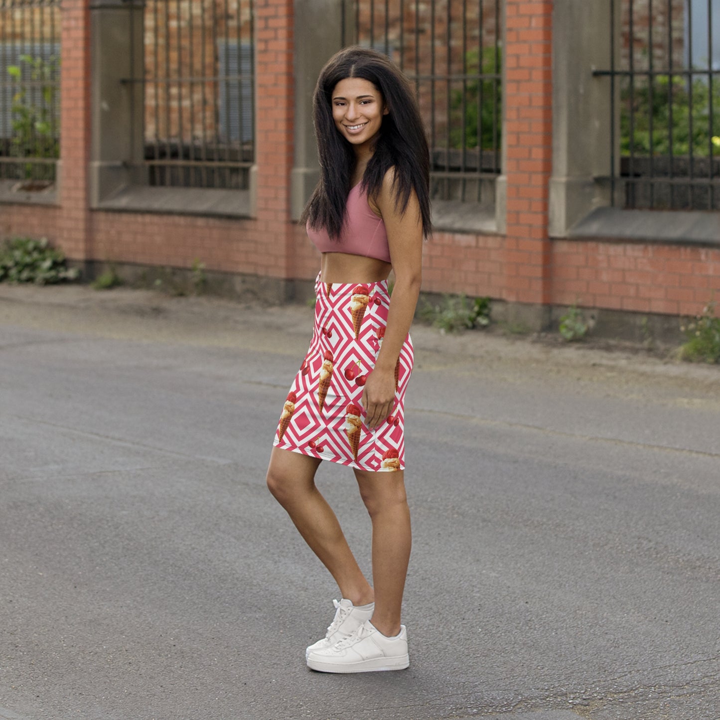 Ice Cream Cone Pencil Skirt, Fun Summer Fashion.