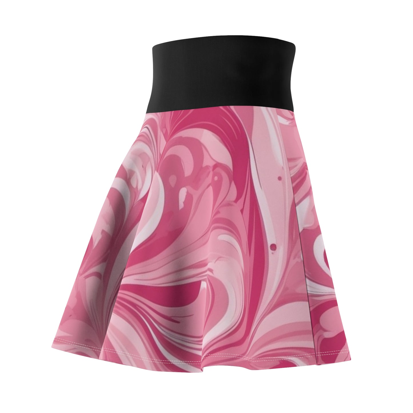 Women's AOP Skater Skirt with Marbled Pink Design | Trendy Casual Wear, Spring Fashion, Dance Outfits, Everyday Comfort