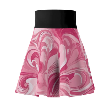 Women's AOP Skater Skirt with Marbled Pink Design | Trendy Casual Wear, Spring Fashion, Dance Outfits, Everyday Comfort