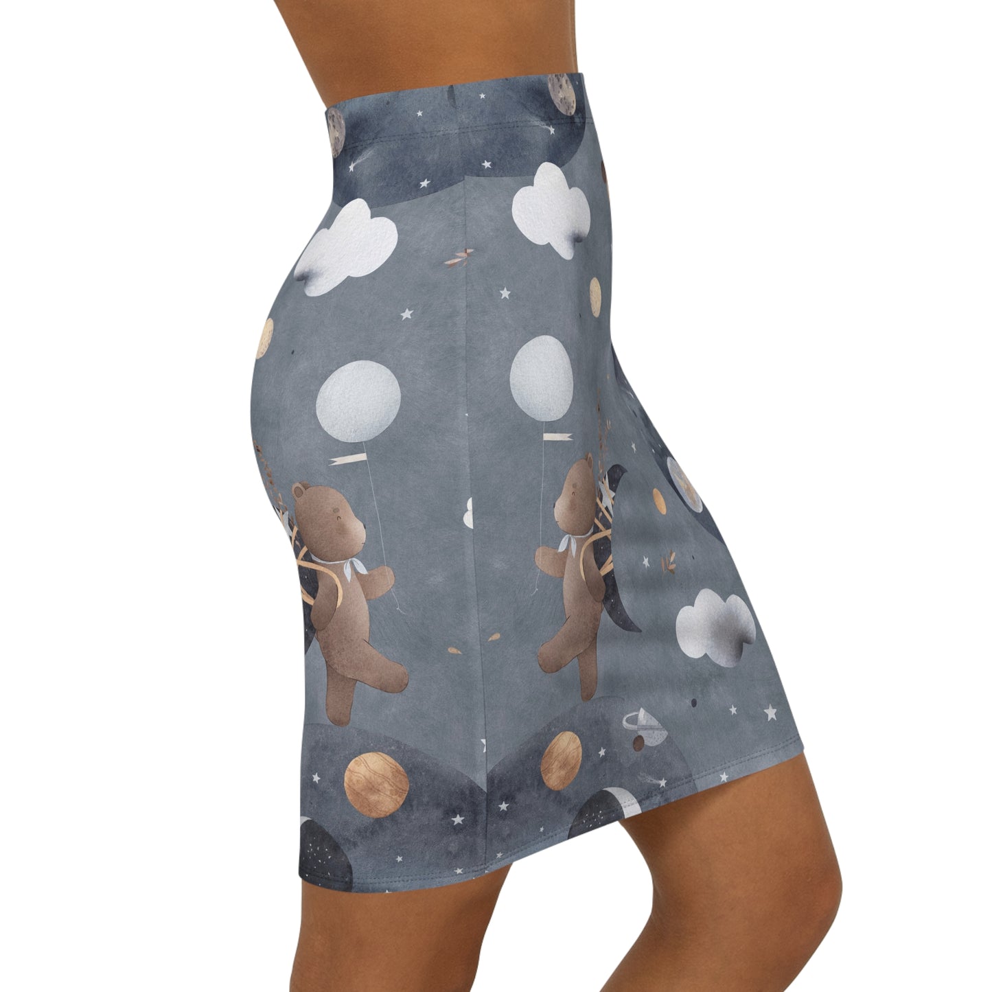Celestial Dreams Pencil Skirt, Women's Fashion, Stylish Midi Skirt, Cosmic Print, Dress Up for Parties, Unique Gift for Her