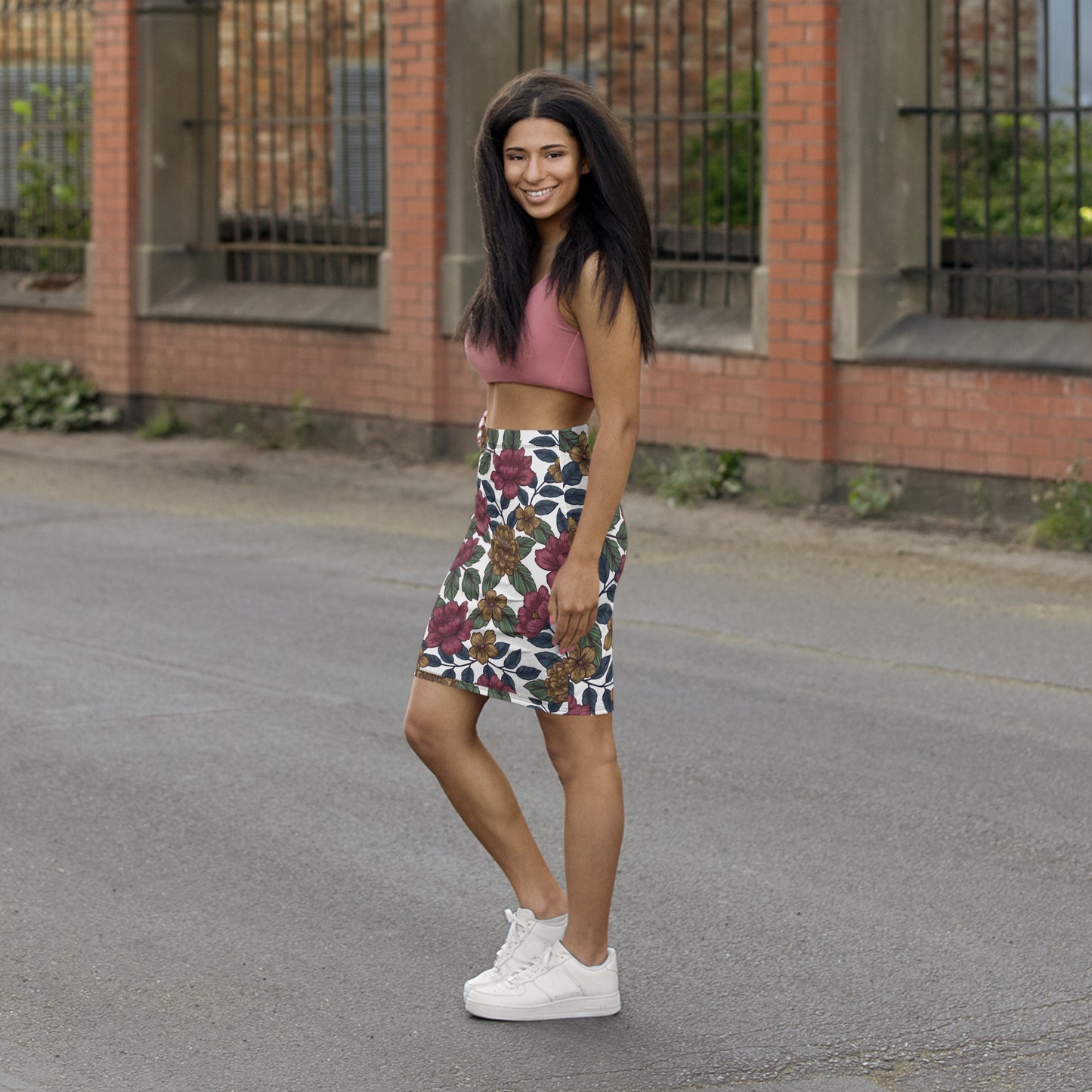 Floral Print Pencil Stylish Skirt for Women
