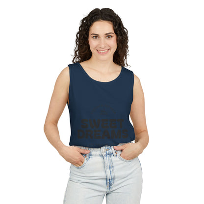 Sweet Dreams Tank Top | Unisex Garment-Dyed Sleepwear, Relaxation Wear, Gift for Sleep Lovers, Lazy Days, Summer Vibe