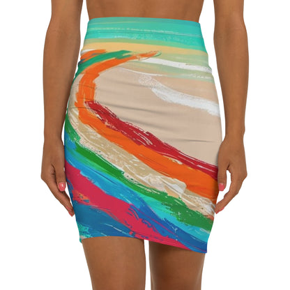 Vibrant Women's Mid-Waist Pencil Skirt, Colorful Art Skirt, Fashionable Pencil Skirt, Casual Outfit, Art Inspired Clothing, Party [...]