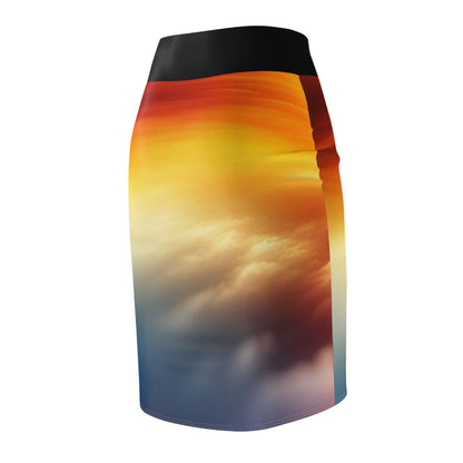 Vibrant Sunset Women's Pencil Skirt, Stylish Skirt, Fashionable Skirt, Colorful Skirt, Casual Wear, Summer Fashion