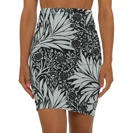 Floral Print Pencil | Elegant Mid-Waist Skirt for Women