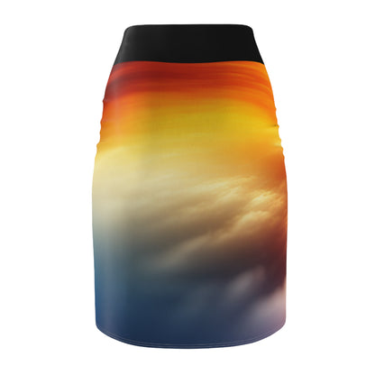 Vibrant Sunset Women's Pencil Skirt, Stylish Skirt, Fashionable Skirt, Colorful Skirt, Casual Wear, Summer Fashion