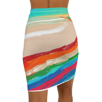 Vibrant Women's Mid-Waist Pencil Skirt, Colorful Art Skirt, Fashionable Pencil Skirt, Casual Outfit, Art Inspired Clothing, Party [...]