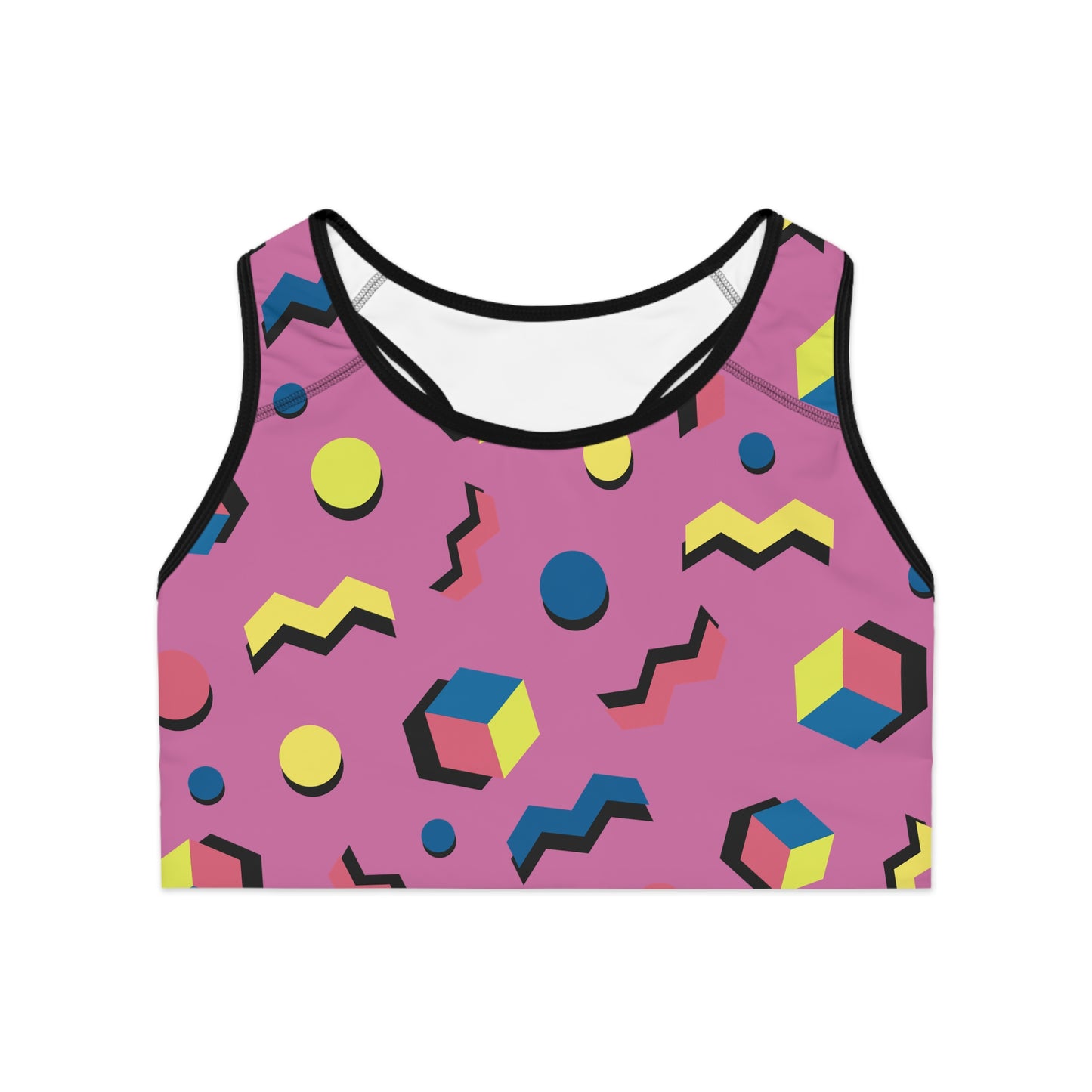 Vibrant Abstract Sports Bra - Colorful Workout Top.