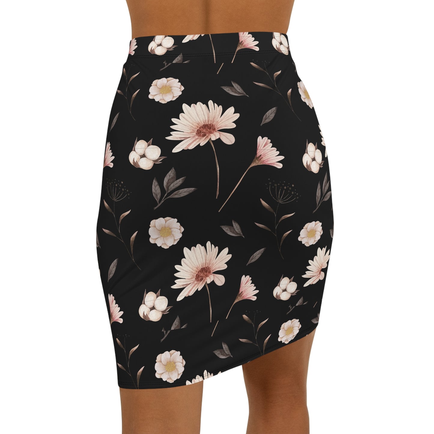 Floral Women's Mid-Waist Pencil Skirt, Elegant Skirt, Spring Fashion, Floral Print Skirt, Office Wear, Date Night Outfit