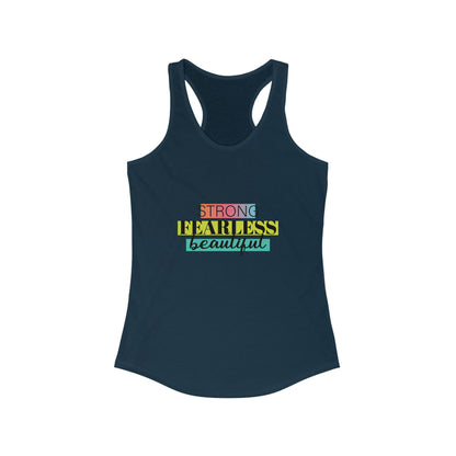 Strong Fearless Beautiful Racerback Tank Top