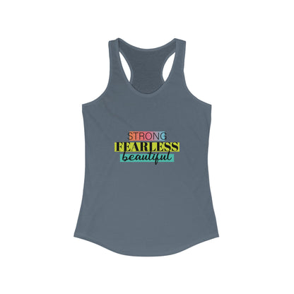 Strong Fearless Beautiful Racerback Tank Top