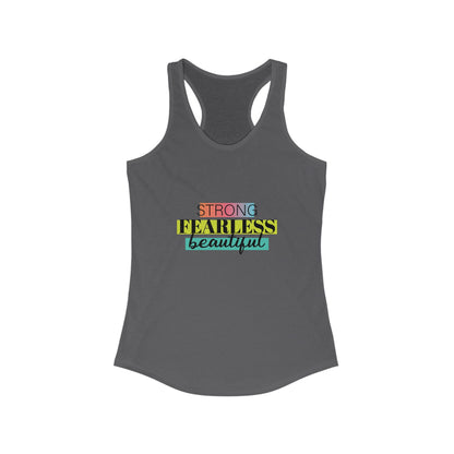 Strong Fearless Beautiful Racerback Tank Top