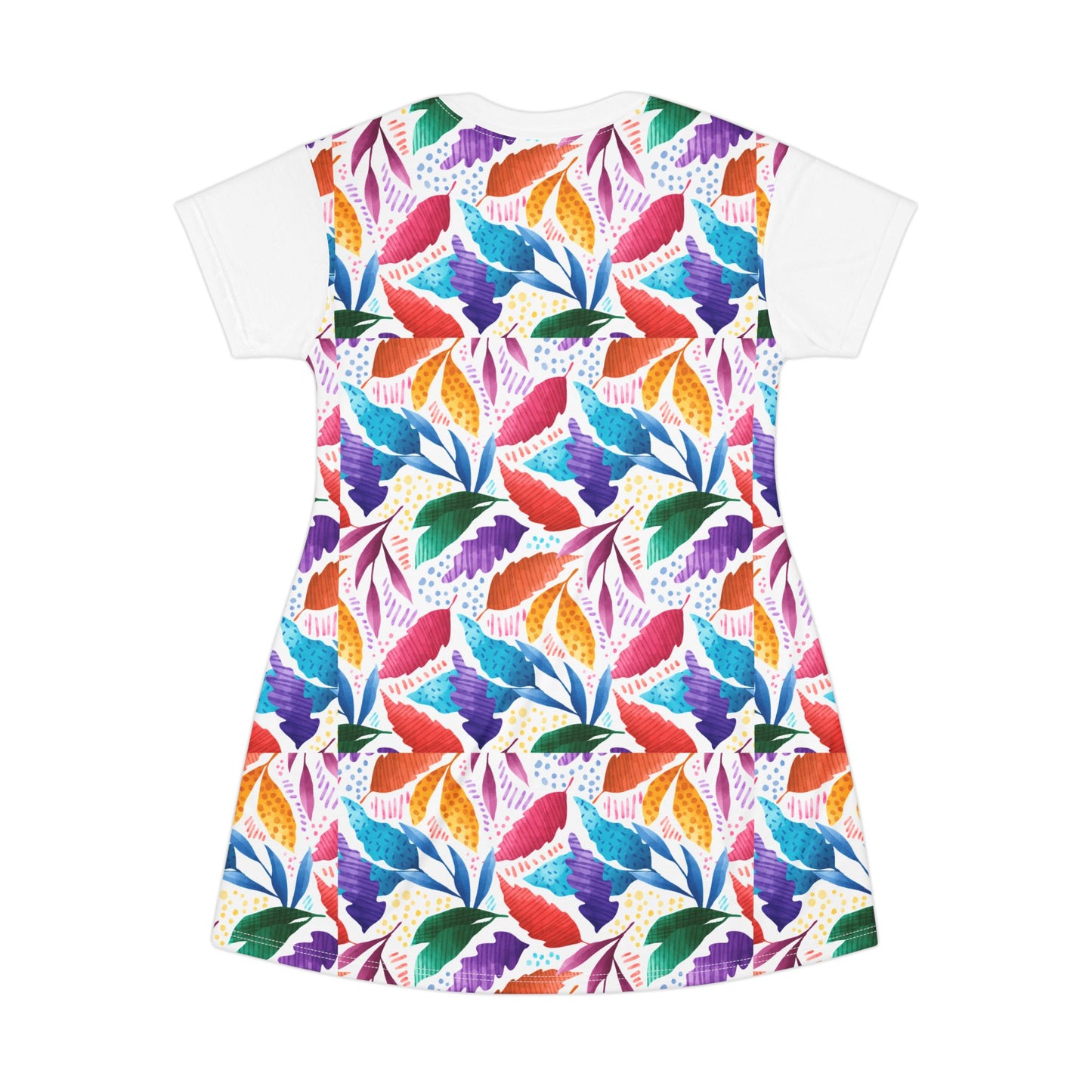Vibrant Floral T-Shirt Dress - Summer Casual Wear, Boho Chic Style, Beach Vacation Outfit, Gift for Her, Festival Fashion