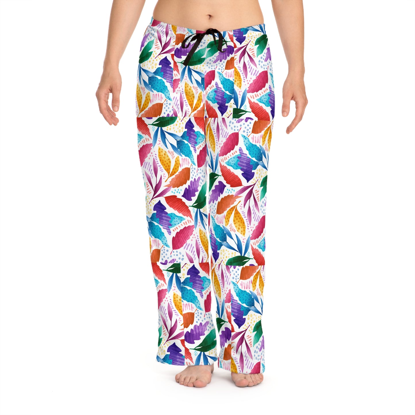 Vibrant Floral Women's Pajama Pants, Cozy Lounge Wear, Sleep Trousers, Relaxing Evening Attire, Tropical Patterned PJs