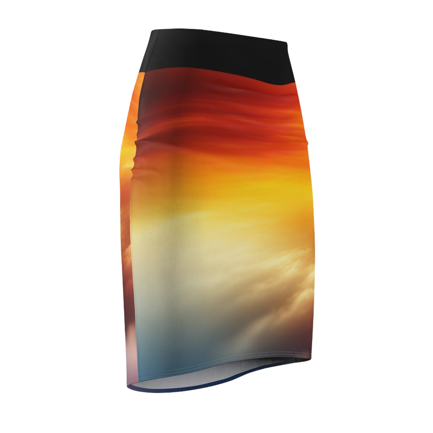 Vibrant Sunset Women's Pencil Skirt, Stylish Skirt, Fashionable Skirt, Colorful Skirt, Casual Wear, Summer Fashion