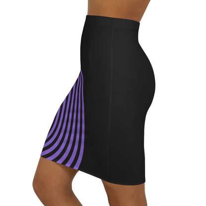 Stylish Spiral Print Women's Mid-Waist Pencil Skirt