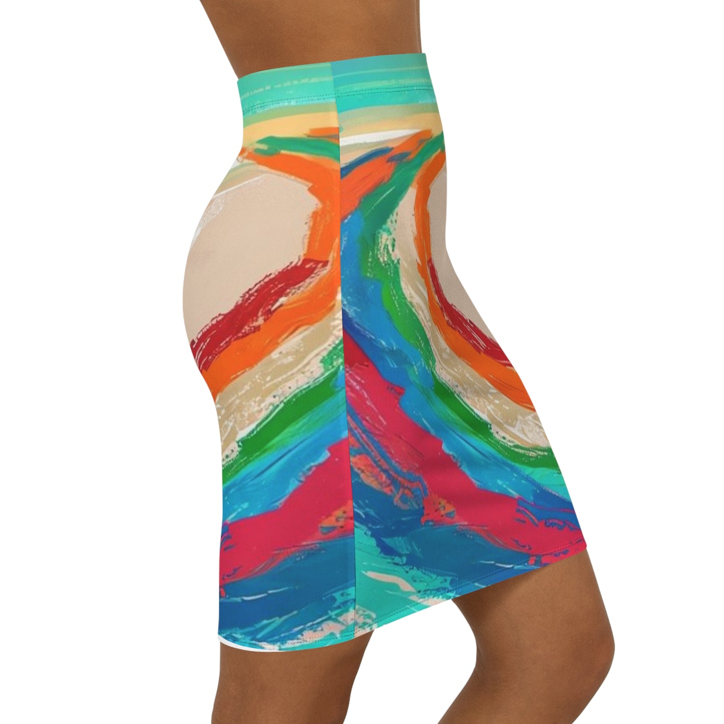 Vibrant Women's Mid-Waist Pencil Skirt, Colorful Art Skirt, Fashionable Pencil Skirt, Casual Outfit, Art Inspired Clothing, Party [...]