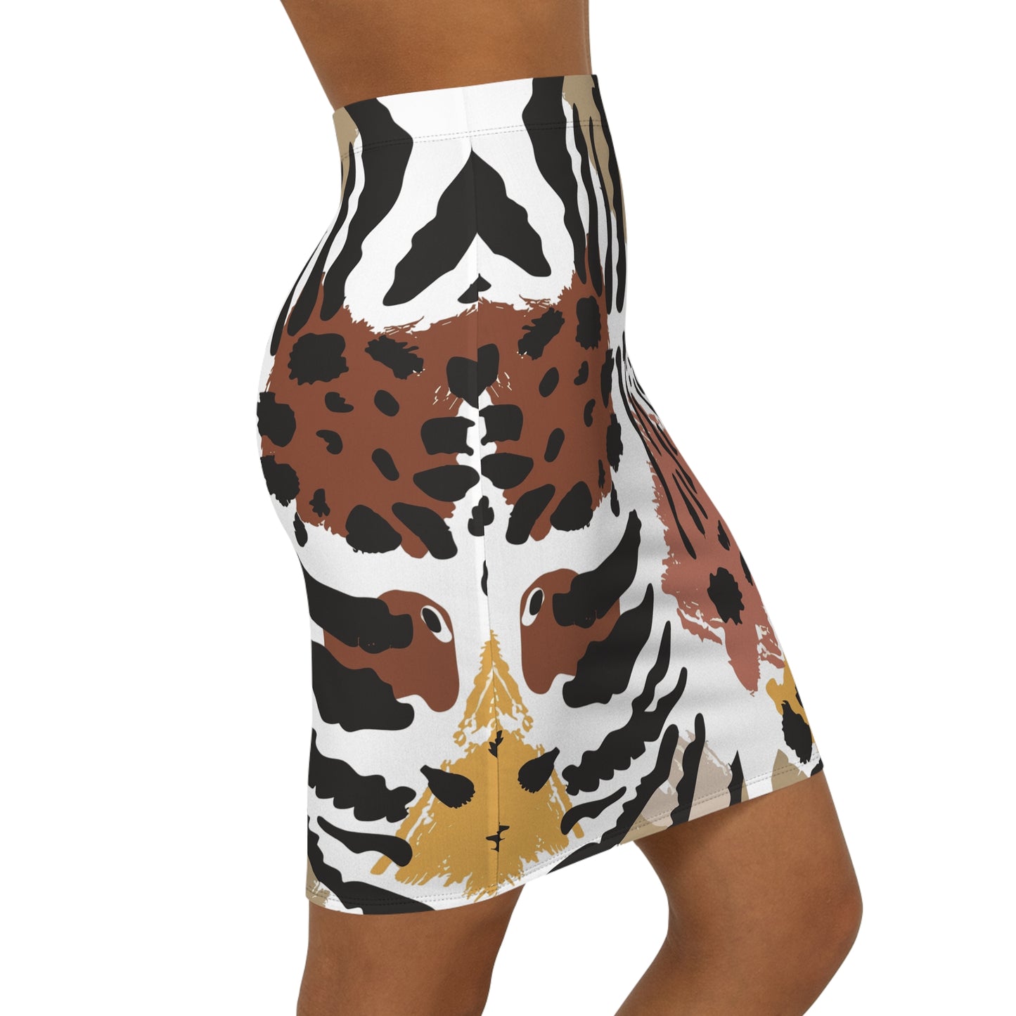 Women's Bold Animal Print Pencil Skirt, Trendy Office Wear, Stylish Date Night Outfit, Plus Size Fashion, Fall/Winter Wardrobe Essential