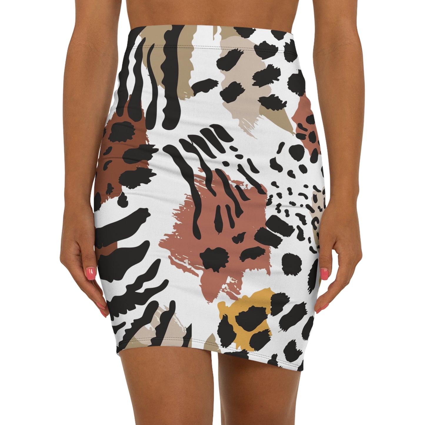 Women's Bold Animal Print Pencil Skirt, Trendy Office Wear, Stylish Date Night Outfit, Plus Size Fashion, Fall/Winter Wardrobe Essential