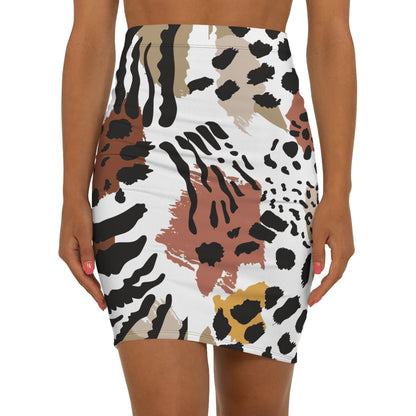 Women's Bold Animal Print Pencil Skirt, Trendy Office Wear, Stylish Date Night Outfit, Plus Size Fashion, Fall/Winter Wardrobe Essential