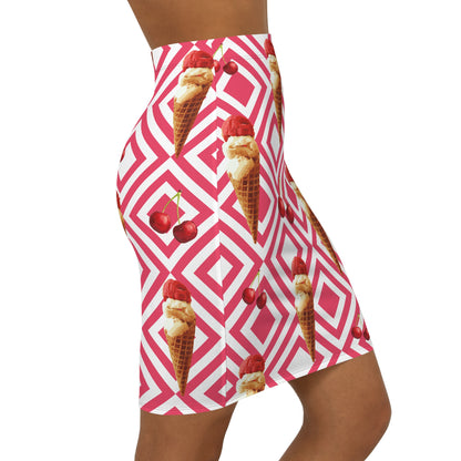 Ice Cream Cone Pencil Skirt, Fun Summer Fashion.