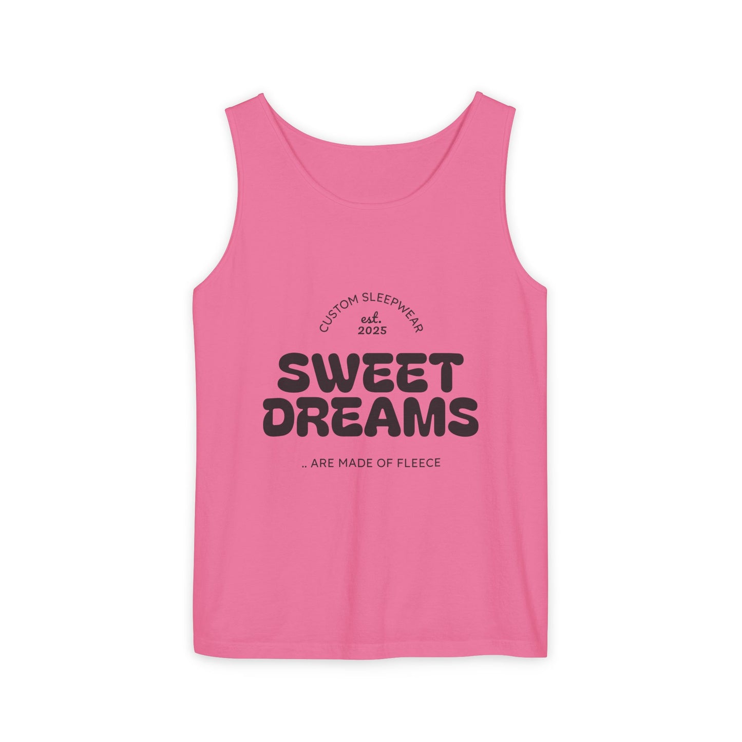 Sweet Dreams Tank Top | Unisex Garment-Dyed Sleepwear, Relaxation Wear, Gift for Sleep Lovers, Lazy Days, Summer Vibe