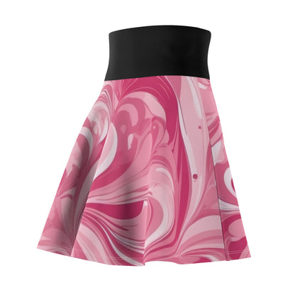 Women's AOP Skater Skirt with Marbled Pink Design | Trendy Casual Wear, Spring Fashion, Dance Outfits, Everyday Comfort