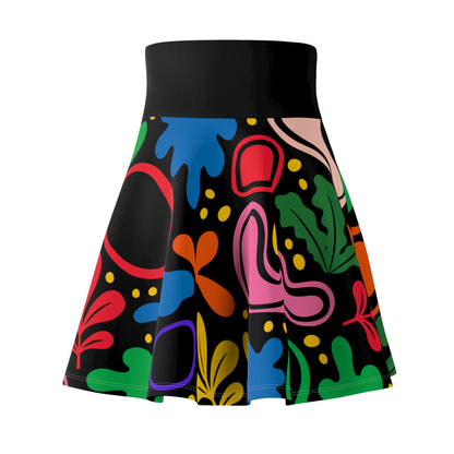 Vibrant Floral Women's Skater Skirt - Colorful Outfit, Stylish Summer Fashion, Party Wear, Festival Clothing, Boho Chic Style