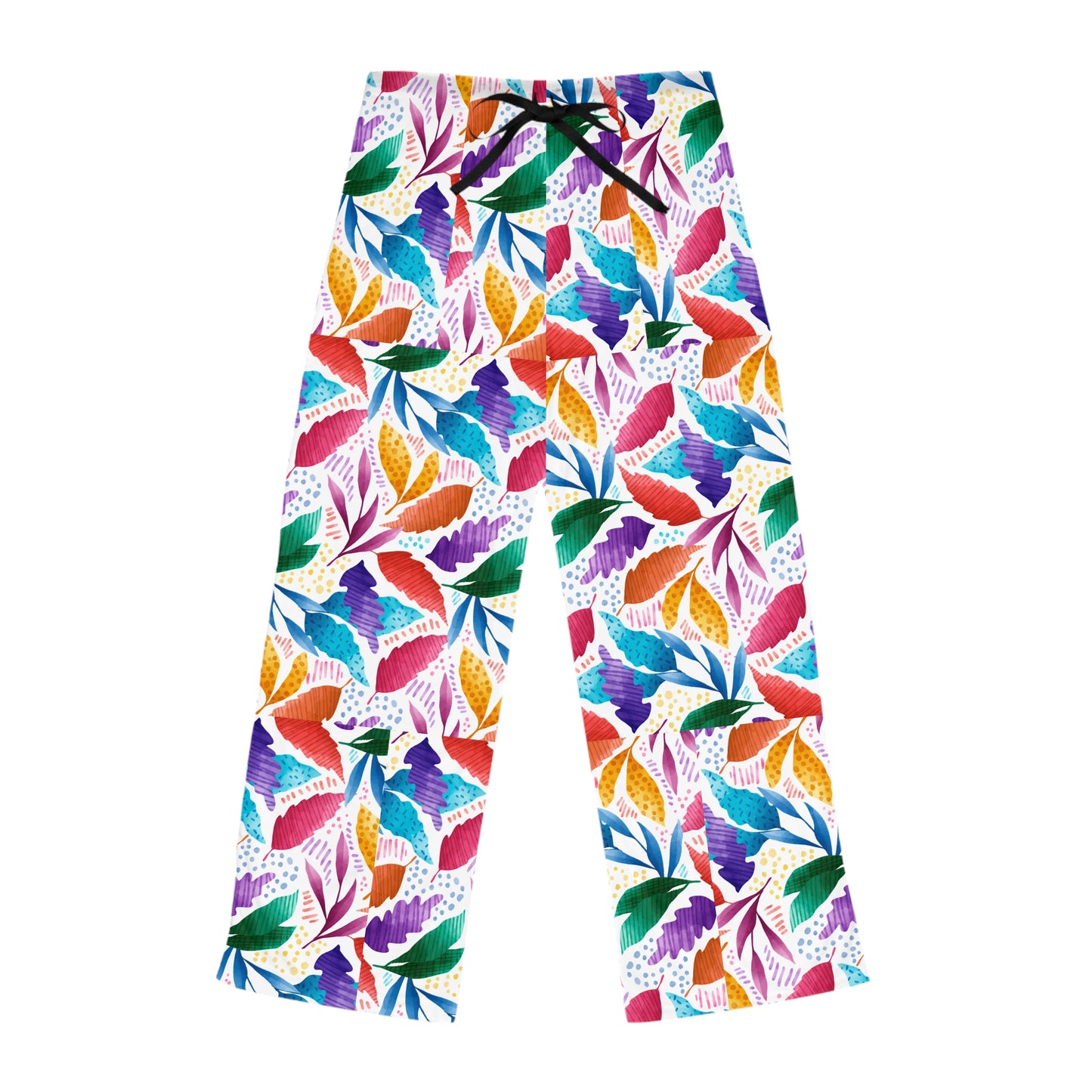 Vibrant Floral Women's Pajama Pants, Cozy Lounge Wear, Sleep Trousers, Relaxing Evening Attire, Tropical Patterned PJs
