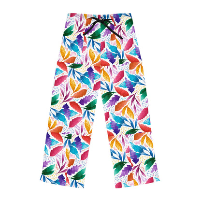 Vibrant Floral Women's Pajama Pants, Cozy Lounge Wear, Sleep Trousers, Relaxing Evening Attire, Tropical Patterned PJs