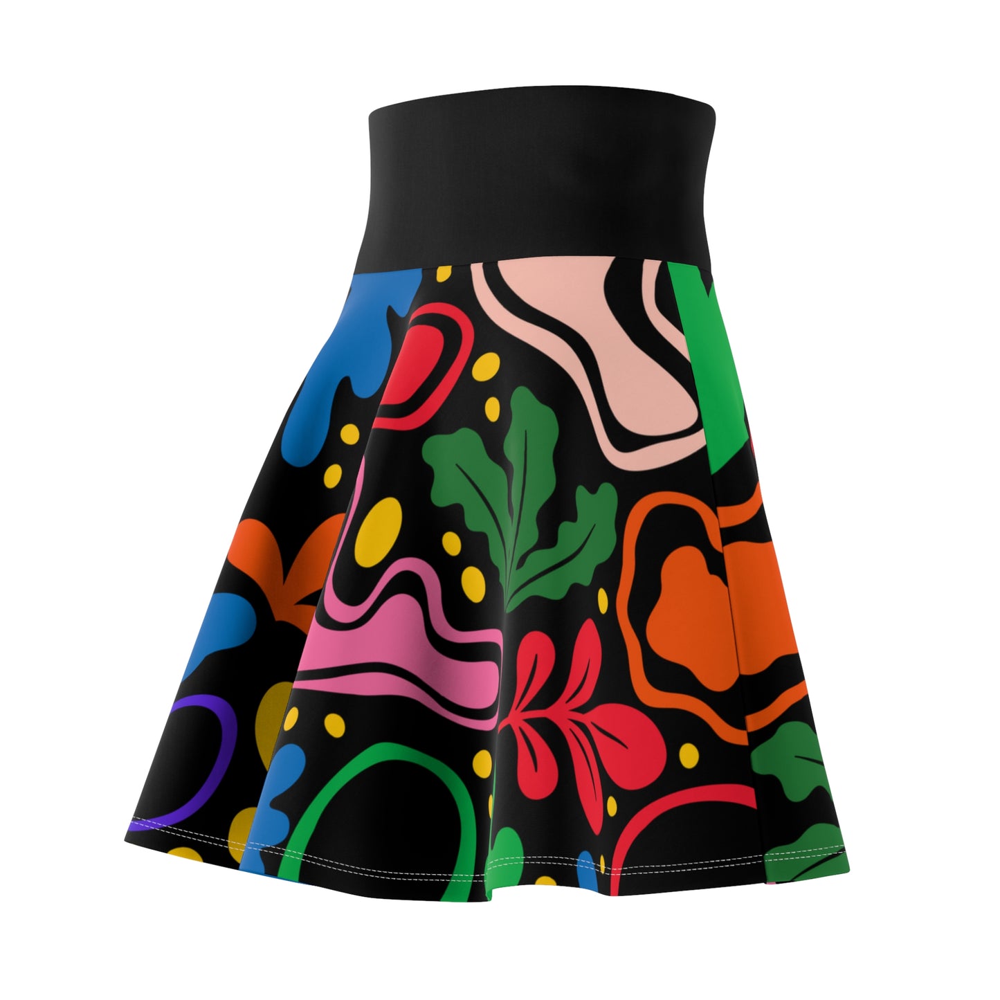 Vibrant Floral Women's Skater Skirt - Colorful Outfit, Stylish Summer Fashion, Party Wear, Festival Clothing, Boho Chic Style