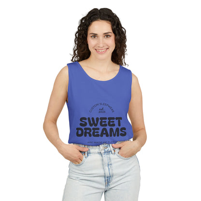 Sweet Dreams Tank Top | Unisex Garment-Dyed Sleepwear, Relaxation Wear, Gift for Sleep Lovers, Lazy Days, Summer Vibe